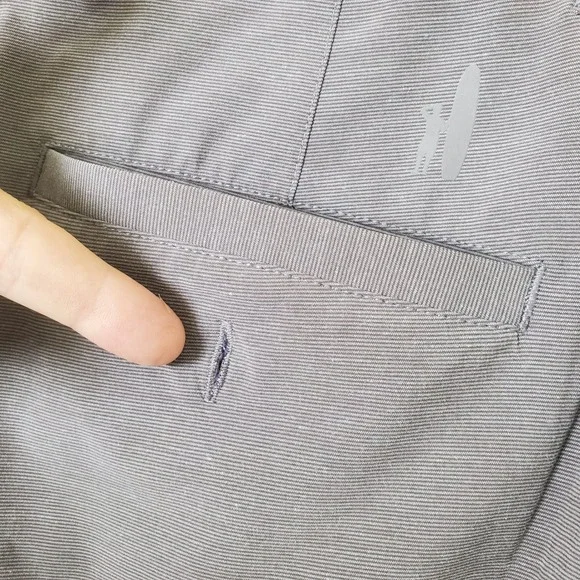 Johnnie-O Steel Gray Performance Woven Shorts Stretch Golf Casual Men's Size 34 - Picture 7 of 15